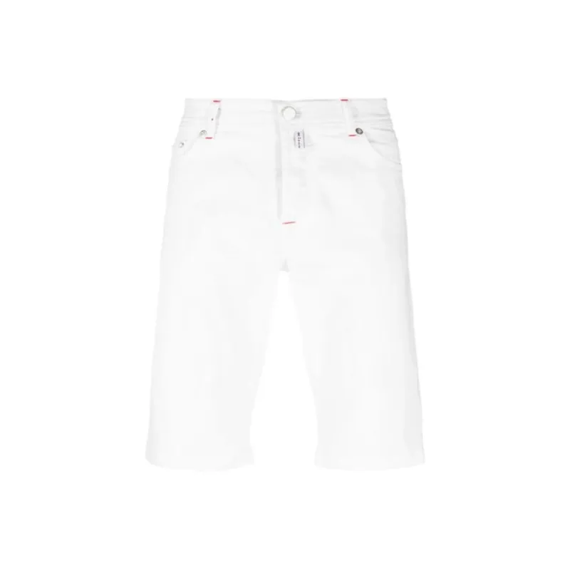 KITON Logo patch Denim Shorts-0