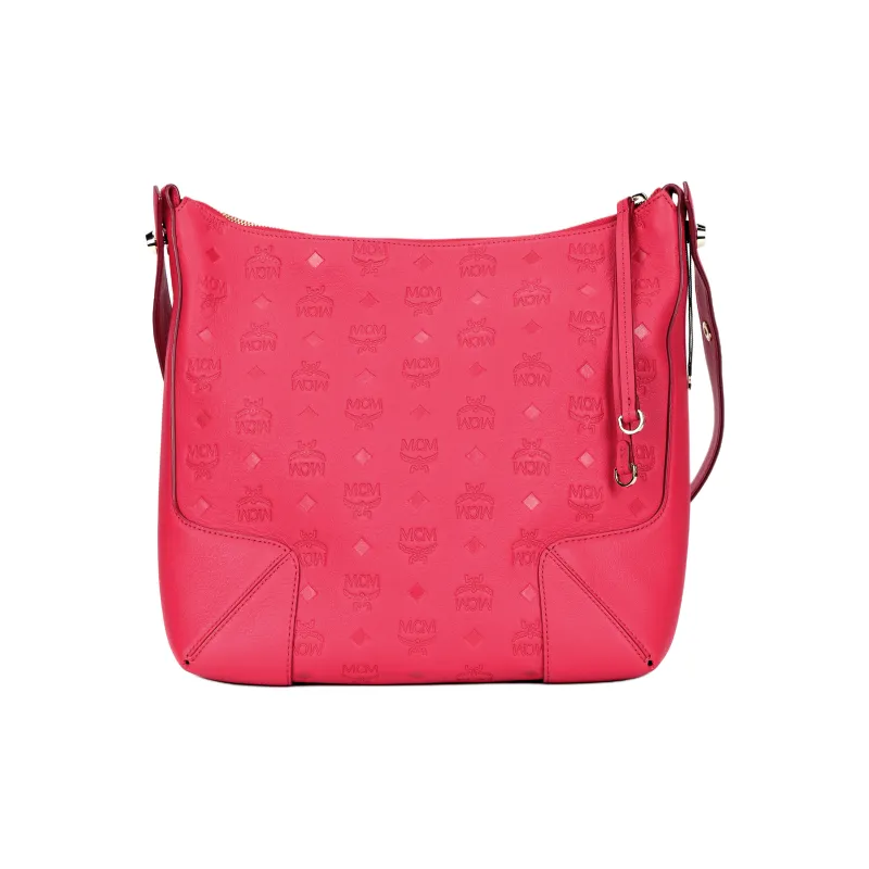 MCM Leather, Cow Leather Handbag, Crossbody Bag, Shoulder Bag Medium Size Women's Red-2