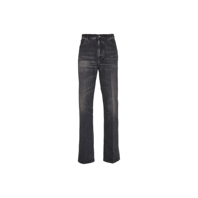 Ferragamo Stonewashed Denim Straight leg Jeans-0