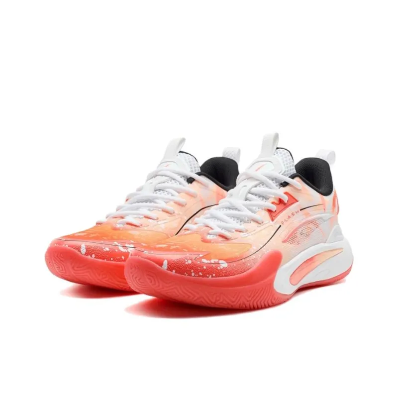 XTEP Wear resistant And Lightweight Low Top Torsion System Basketball Shoes Men's Red White-2