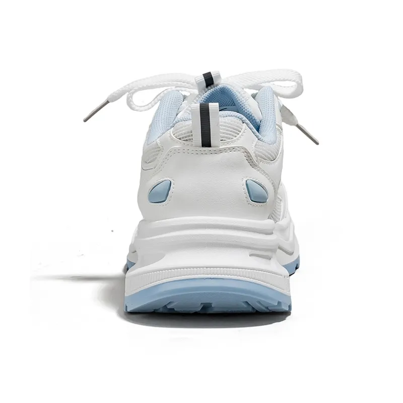 Warrior Low Top Chunky Sneakers Women's White Light Blue-4