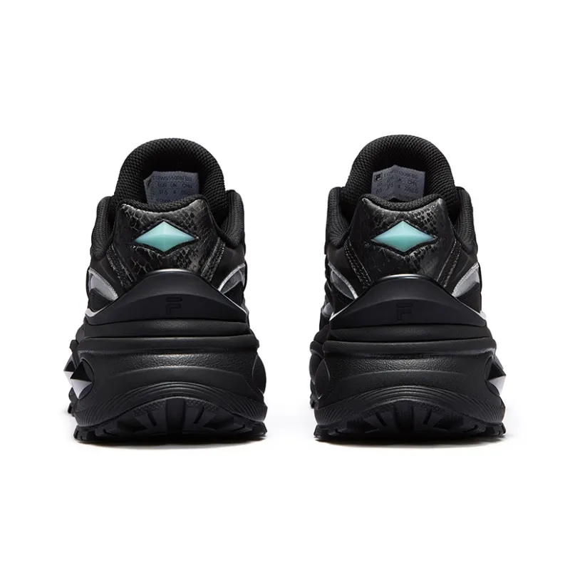 FILA FUSION BIANCO III Low Top Chunky Sneakers Women's Black Silver-3