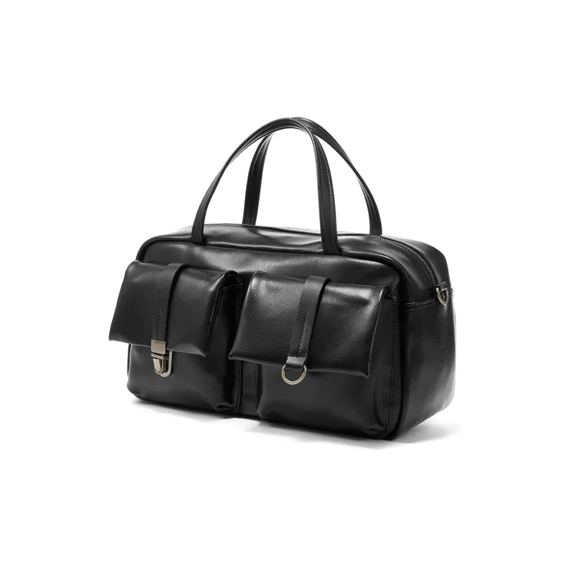 Yawei Kuroda PU Handbag Regular Unisex Black-3