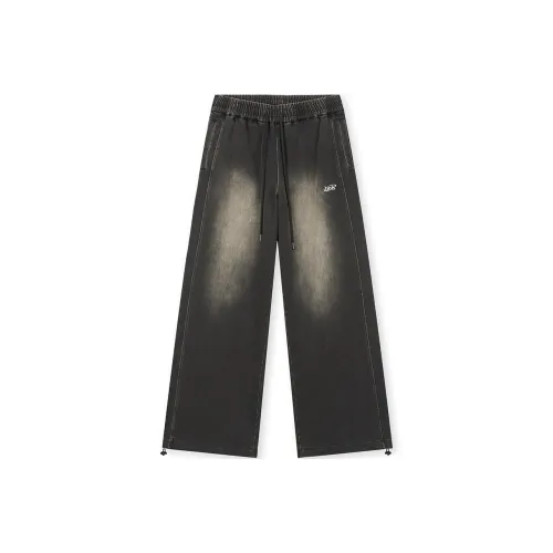 BONELESS Casual Pants Unisex Washed Black