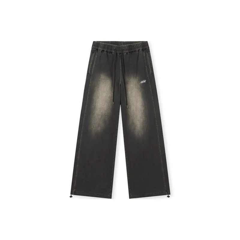 BONELESS Casual Pants Unisex Washed Black-0