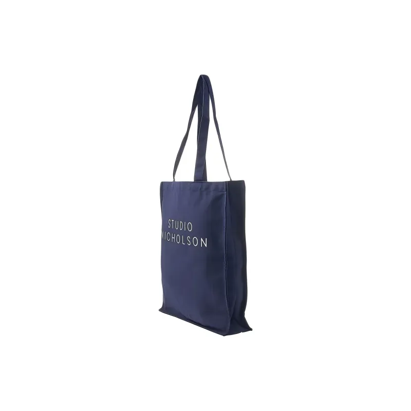 STUDIO NICHOLSON Cotton Tote Bag, Shopping Bag, Handbag, Shoulder Bag Trumpets Women's Dark Marine Blue-1