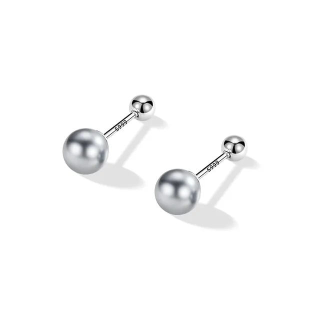 ETAHLOVE 999 Fine Silver Stud Earrings Women's-0