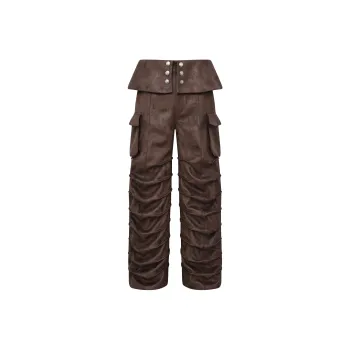 BIRTH OF ROYAL CHILD Leather Pants Unisex Brown