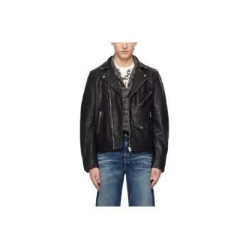 Ksubi Leather Jacket Men's Black