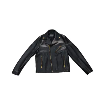 FANSIZHE Leather Jacket Men's Black