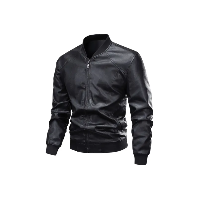 PIERRE CARDIN Leather Jacket Men's Black-0