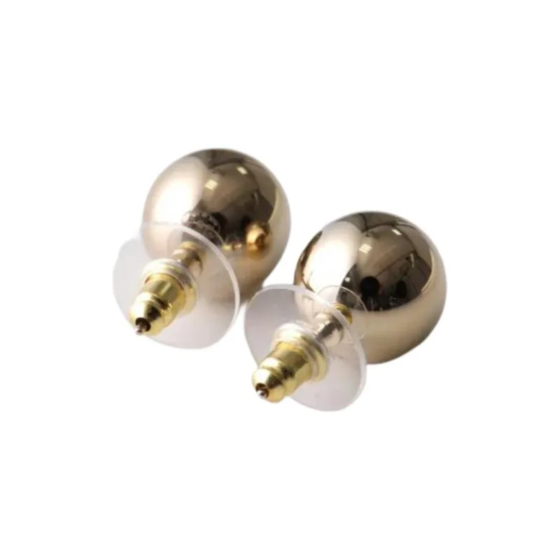 CHANEL Metal Ball Stud Earrings Women's Gold-1