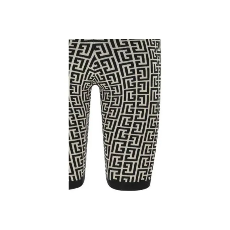 BALMAIN Monogram print Knitted Shorts-5
