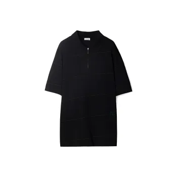 Burberry Striped Logo Embroidered Polo Shirt