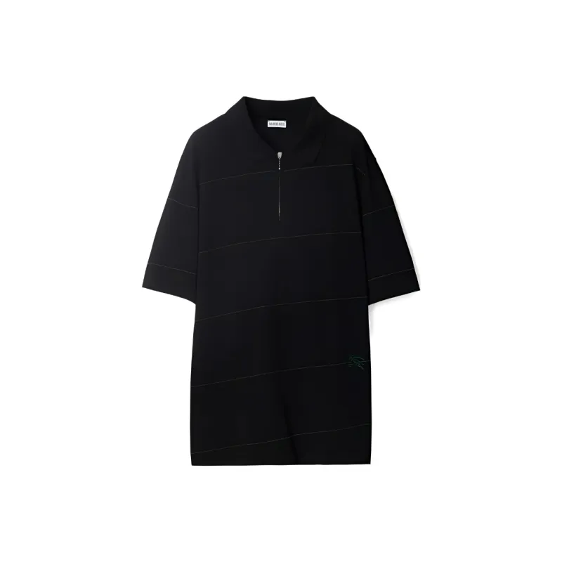 Burberry Striped Logo Embroidered Polo Shirt-0