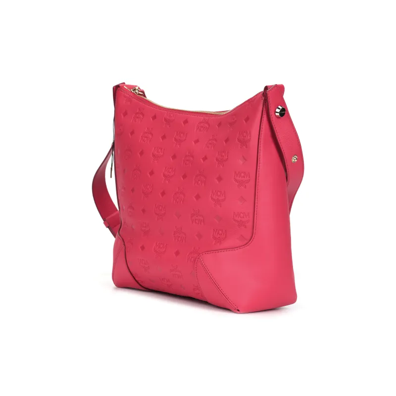 MCM Leather, Cow Leather Handbag, Crossbody Bag, Shoulder Bag Medium Size Women's Red-1