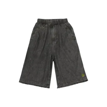 Drew House Smiley Collection Denim Shorts Unisex Black