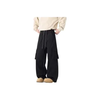 NOME Urban Techwear Pleated Straight Fit Multi Pocket Cargo Pants Unisex