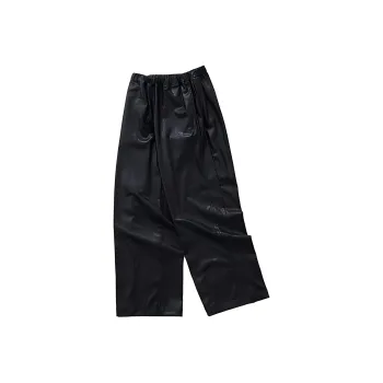 LIVINGTOWN Leather Pants Unisex Black