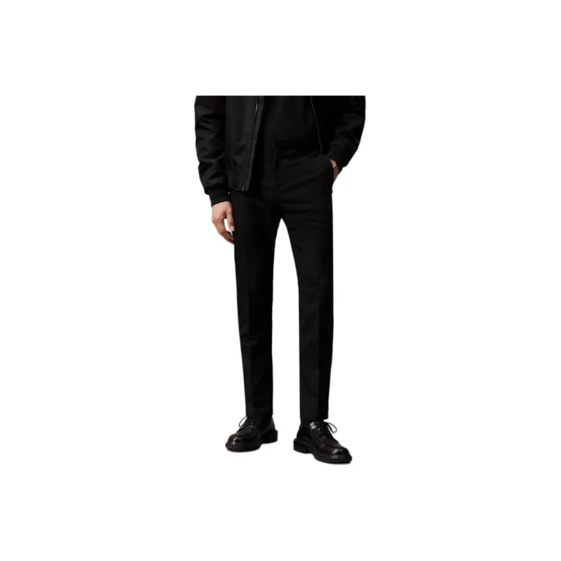 CK/Calvin Klein Slim Wool Stretch Suit Trousers Suit Trouser Men's Black-0