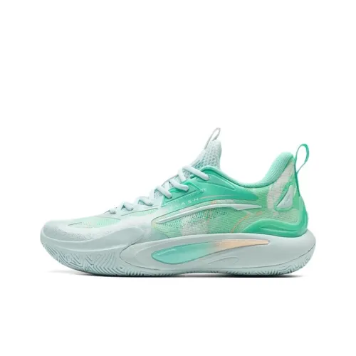 XTEP Wear resistant And Lightweight Low Top Torsion System Basketball Shoes Men
s Cyan