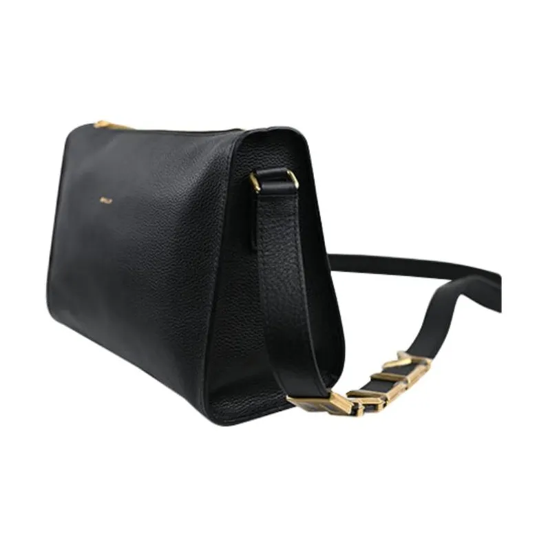 BALLY Calfskin Crossbody Bag, Shoulder Bag Men's Black-2