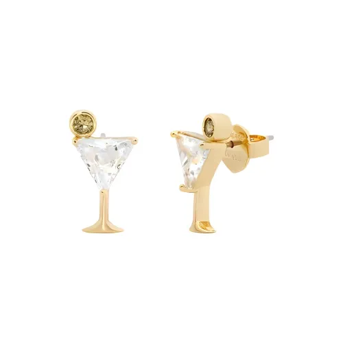 Kate Spade Brass, Cubic Zirconia, Titanium Post, Gold Plated, Alloy Earrings Women's Gold