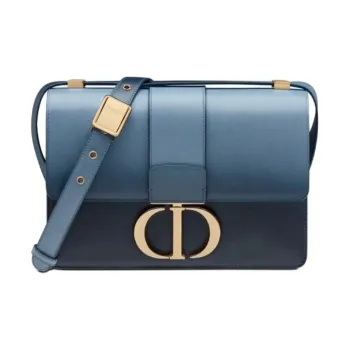 DIOR Montaigne Collection Cow Leather Handbag, Crossbody Bag, Shoulder Bag Women's Indigo