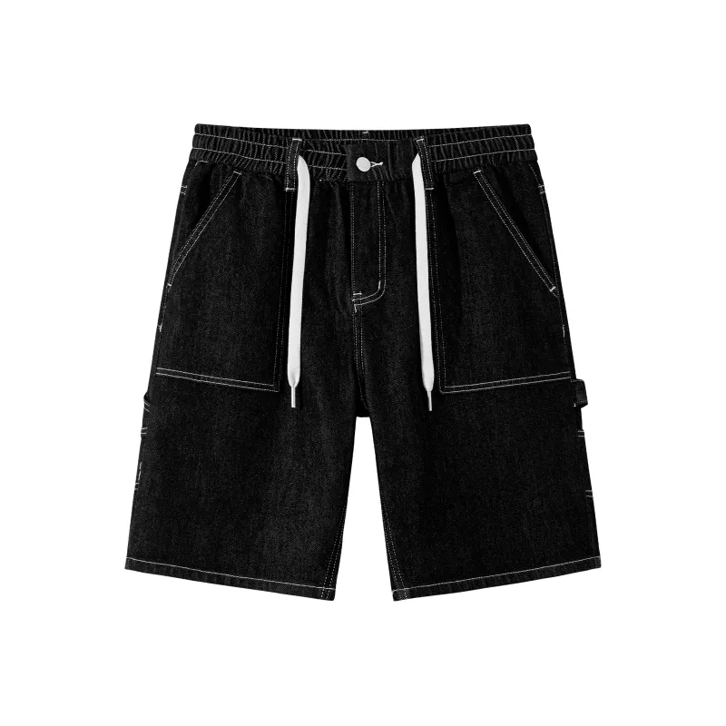 FAIRWHALE Denim Shorts Unisex Black-0