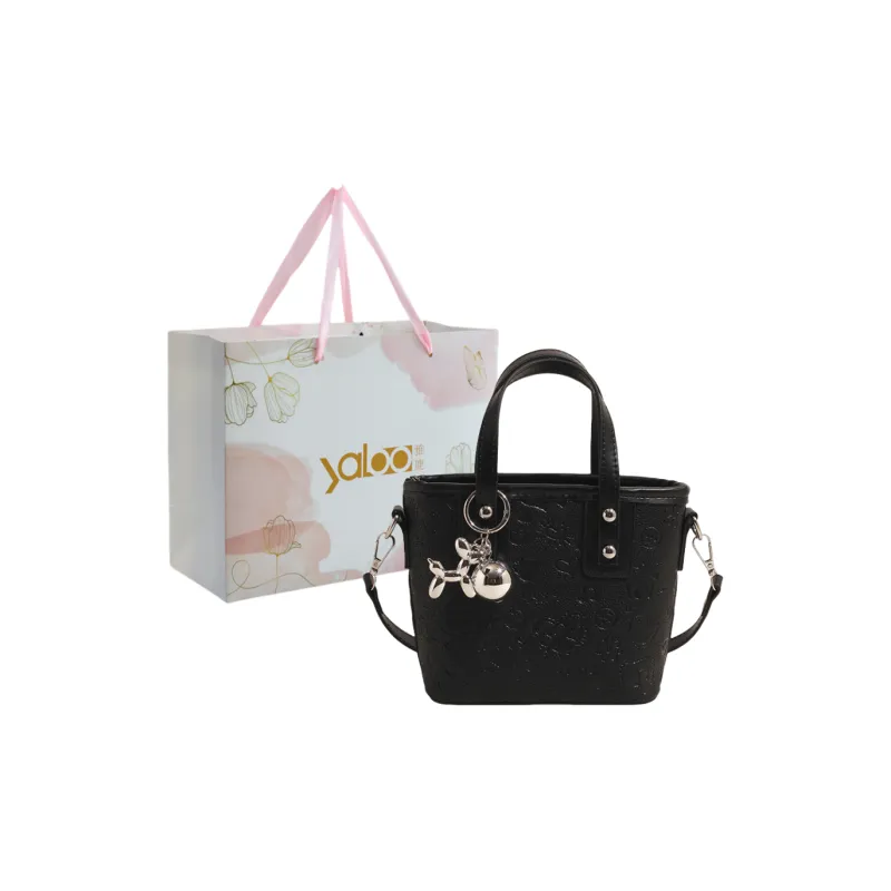 Yalu PU Handbag Women's Ecru/Black/Pink-6