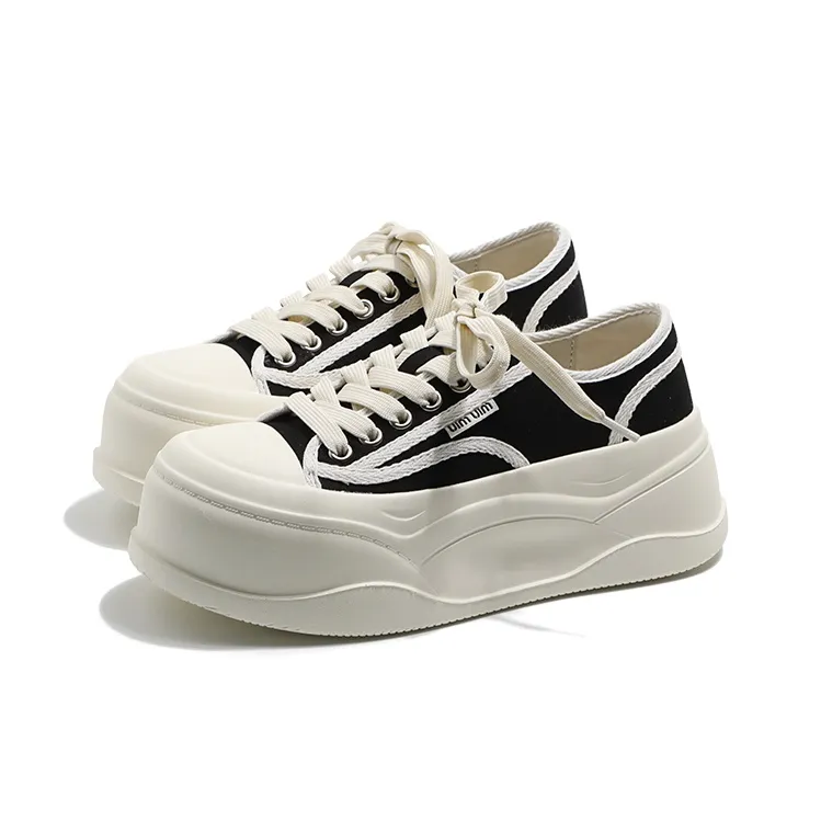 MIS. DANNY Height Increasing Low Top Canvas Shoes Women's-2