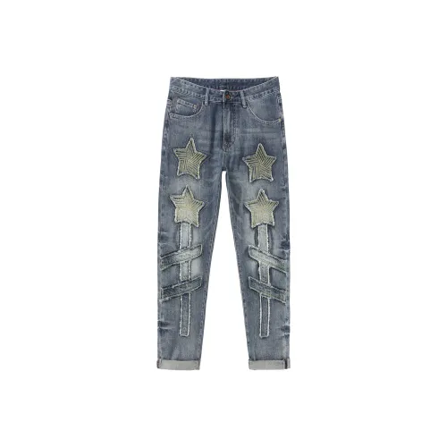 HKRXEC Jeans Men Blue
