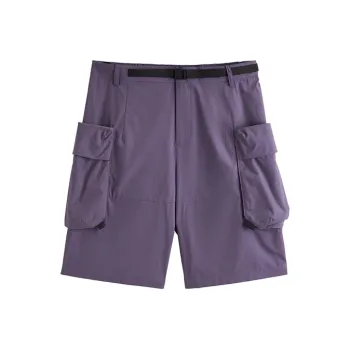PEACEBIRD MEN Cargo Shorts Unisex Purple Batch 1 Straight Fit