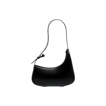 PESASRIE Cow Leather Handbag, Shoulder Bag Women's Black/Brown/Cherry Red