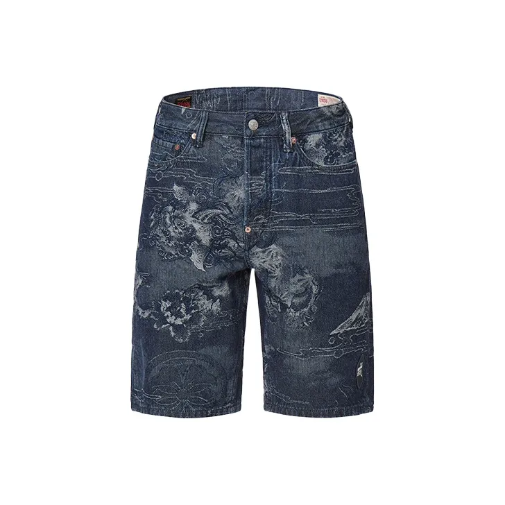 EVISU Denim Shorts Men's Denim Blue-0