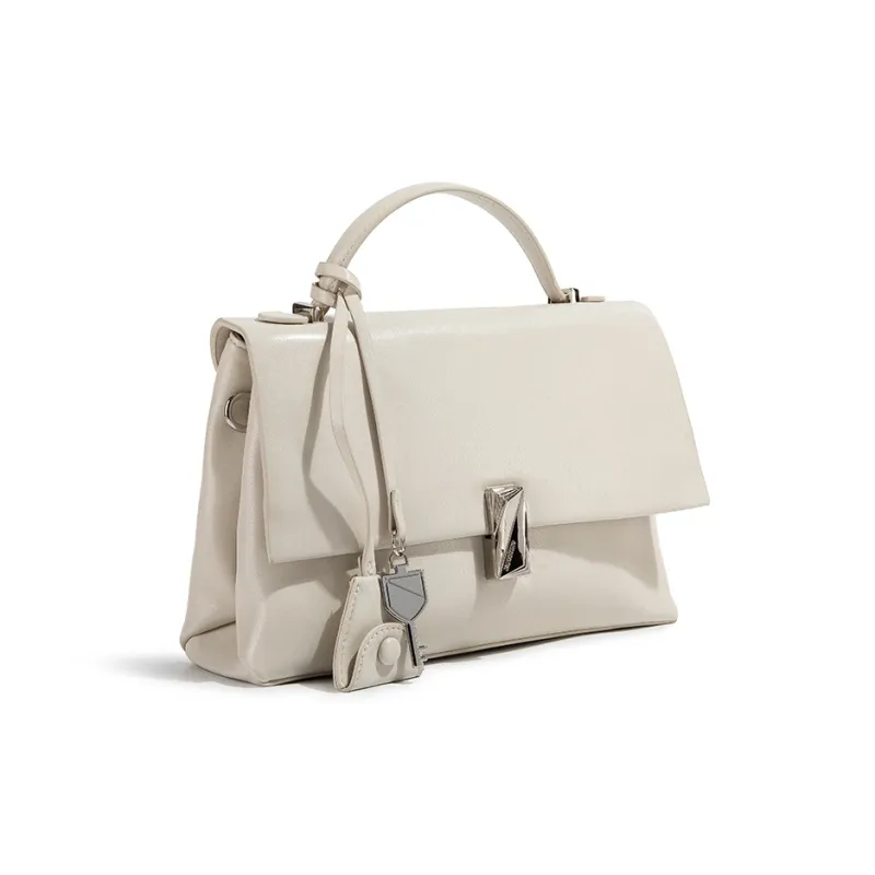 CentarlKatty PU One Shoulder Handbag Women's Moon White-4