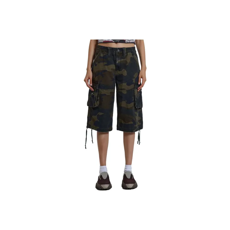 Jaded London Cargo Shorts Unisex Army Green-0
