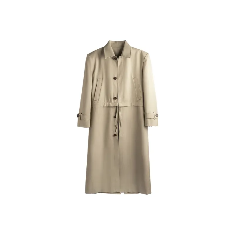 DBW DOUBLEWIN Trench Coat Unisex Khaki-0