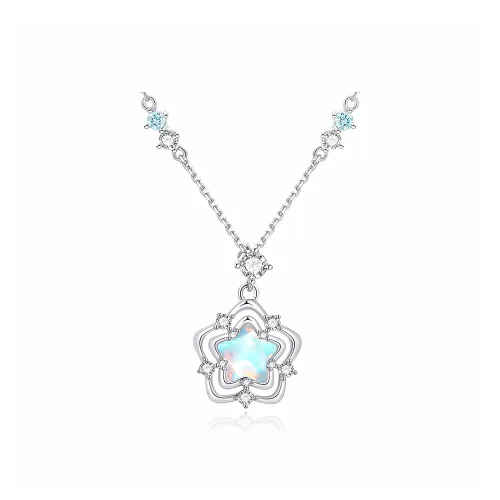 Mr. Shang The Charm Of S925 Silver And Zircon Combination Necklaces Women's Silver
