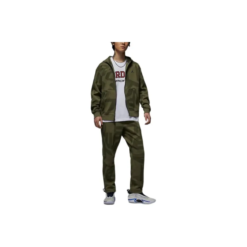Jordan SportHOOP Knitted Sweatpants Men's Medium Olive Green-0