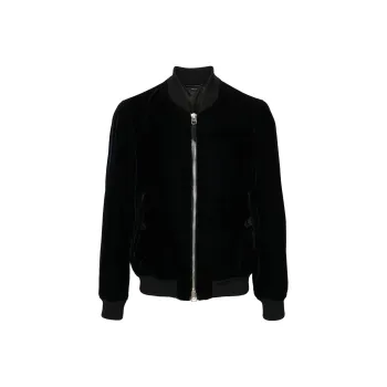 TOM FORD Velvet Long Sleeved Bomber Jacket