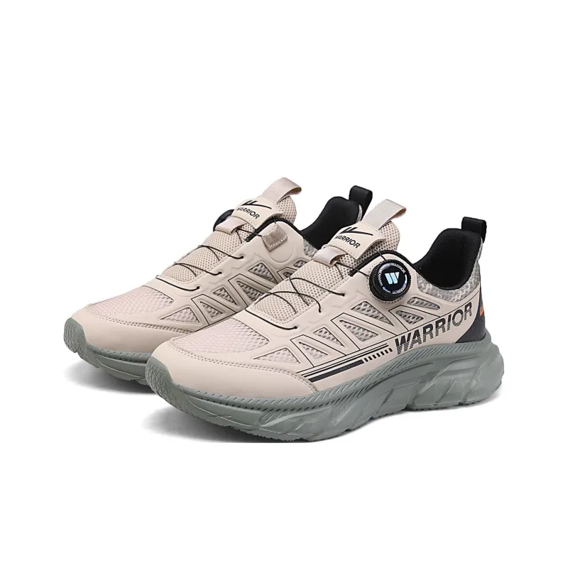 Warrior Anti Slip Wear Resistant Low Top Casual Running Shoes Men's Sand Color Army Green Black-2