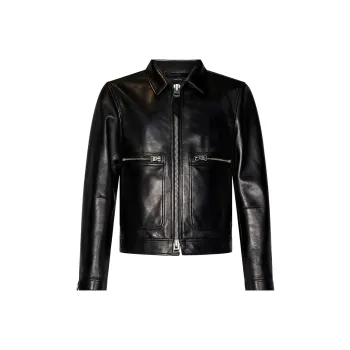 TOM FORD Two-Way Zip Fastened Leather Jacket