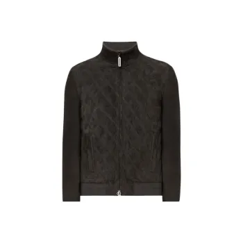 STEFANO RICCI Leather Jacket Men's Dark Green