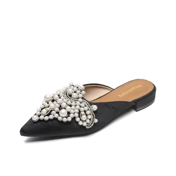 QITUMAUL Rubber Sole Abrasion Resistant Slip Resistant Closed Toe Slippers Women's