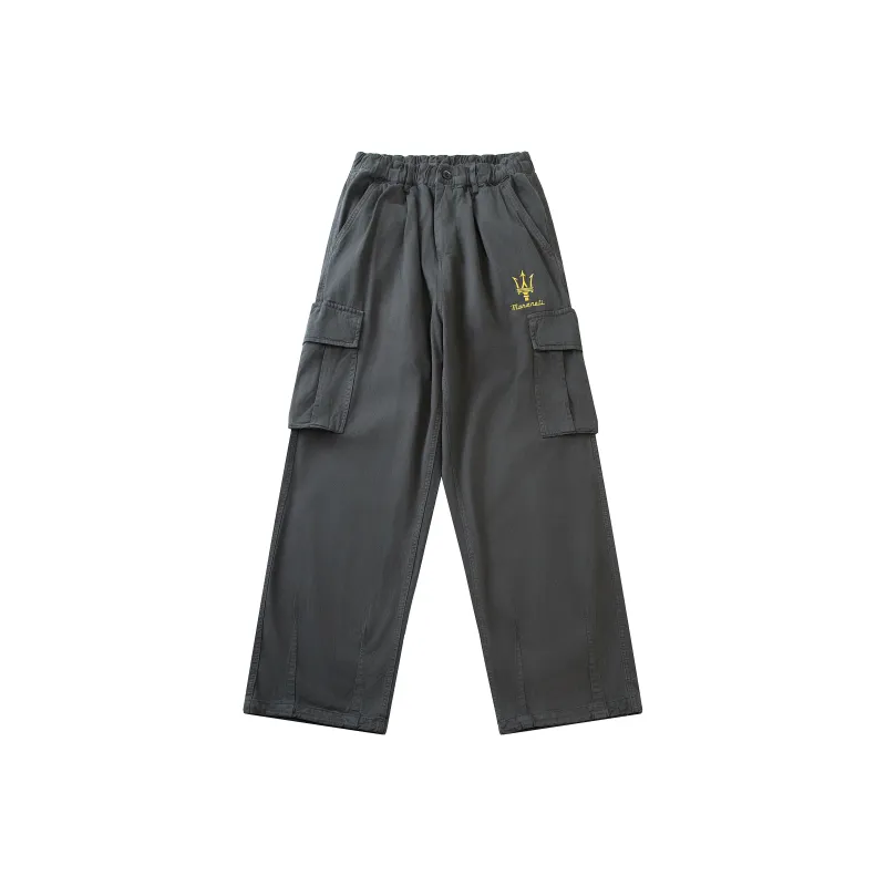Maserati Casual Pants Unisex Charcoal Gray-0
