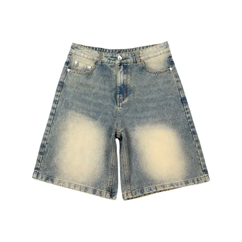 PASET Denim Shorts Men Vintage Blue