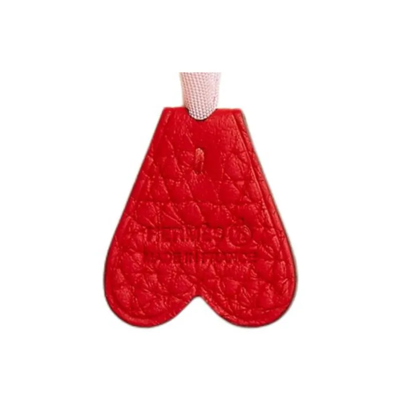 HERMES Taurillon Leather With Silk Bag Accessory Small Size Unisex Red-2