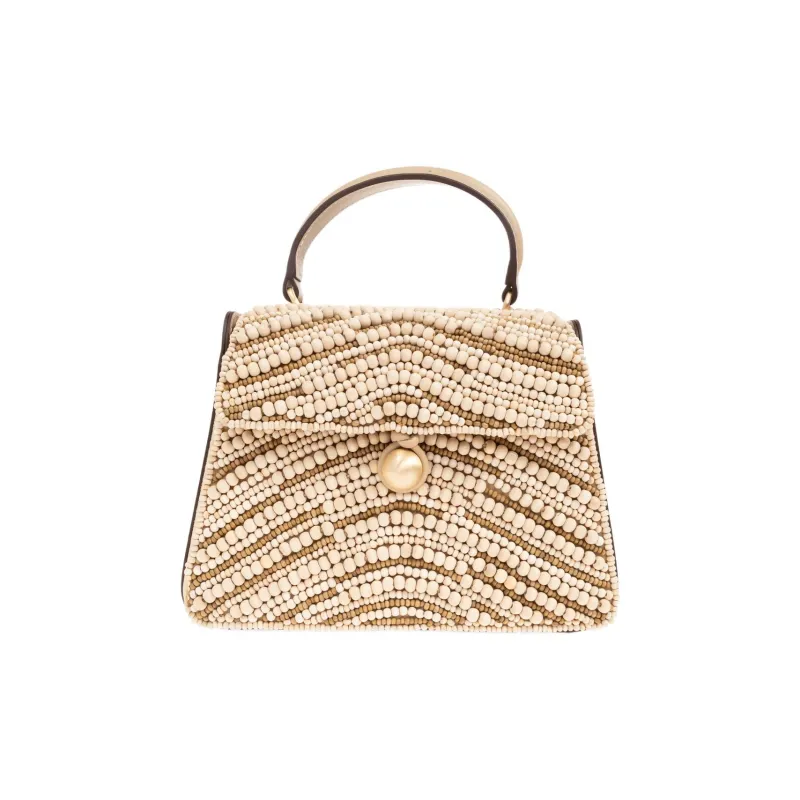 CULT GAIA Leather Handbag Women's Beige-0