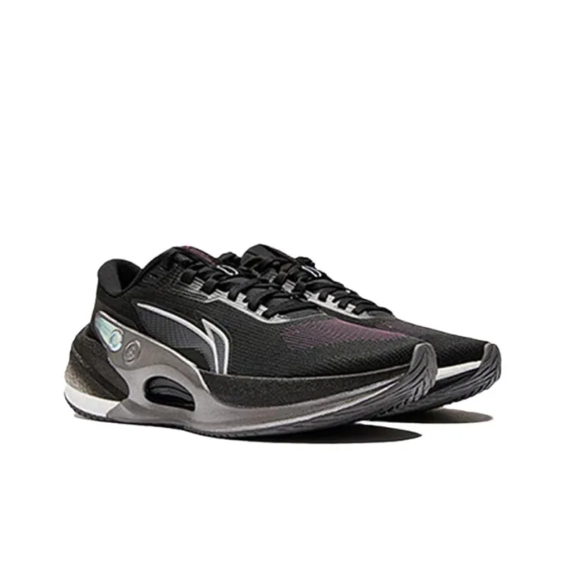 LiNing Furious Rider 7.0 V2 Anti Slip Wear Resistant Low Top Running Shoes Men's Black Silver-3